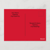 かわいい赤いハートバレンタインズデイホワイトパピードッグ ポストカード (裏面)