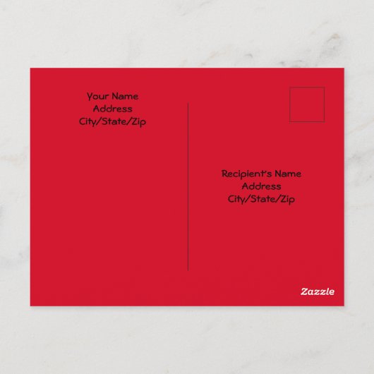 かわいい赤いハートバレンタインズデイホワイトパピードッグ ポストカード (裏面)