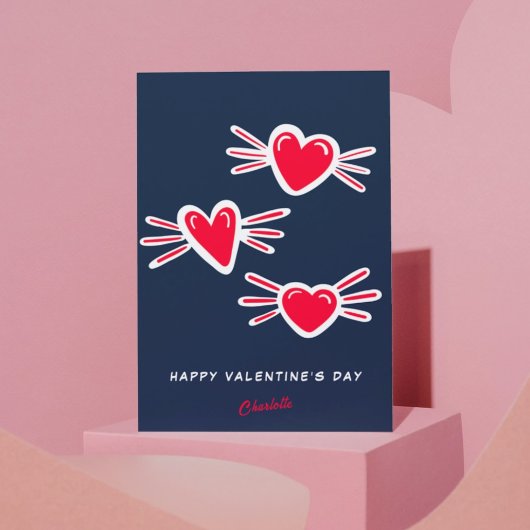 かわいい赤いハートバレンタインデーホリデーカード シーズンカード