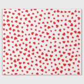 かわいい赤いハートバレンタインデー ラッピングペーパー (フラット)