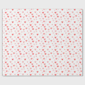 かわいい赤いハートバレンタインデー ラッピングペーパー (フラット)