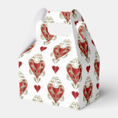 かわいい赤いハートバレンタインパーティー フェイバーボックス (裏面サイド)