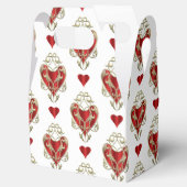 かわいい赤いハートバレンタインパーティー フェイバーボックス (オープン)