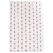 かわいい赤いハートバレンタイン抱き枕 ミディアムペーパーバッグ (正面)