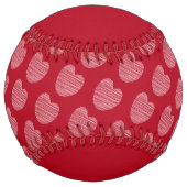 かわいい赤いハートパターン名 ソフトボール (正面)