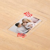 かわいい赤いハートフォトバレンタインデー アクリル招待状 (レイダウン)