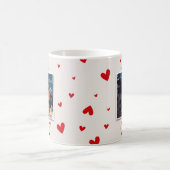 かわいい赤いハートフォトバレンタイン コーヒーマグカップ (中央)