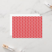 かわいい赤いハートモダン柄バレンタインデー カード (正面/裏面インサイチュ)