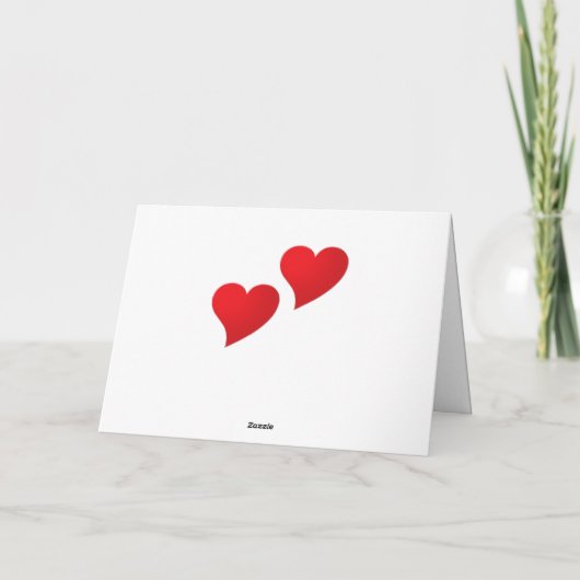 かわいい赤いハートラブカップルエレガントミニマル カード (裏面)