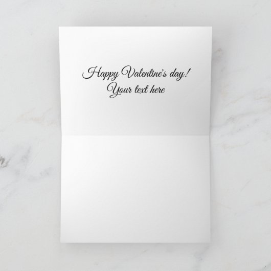 かわいい赤いハートラブカップルエレガントミニマル カード (内部)