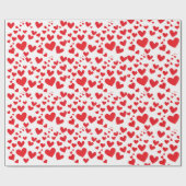 かわいい赤いハートラブパターンバレンタイン ラッピングペーパー (フラット)