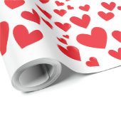 かわいい赤いハートラブパターンバレンタイン ラッピングペーパー (ロールコーナー)