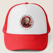 かわいい赤いハート時計は祖父母を愛する写真 キャップ (正面)