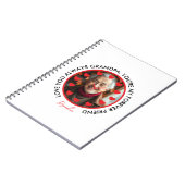 かわいい赤いハート時計は祖父母を愛する写真 ノートブック (左側)