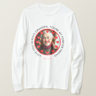 かわいい赤いハート時計は祖父母を愛する写真 Tシャツ