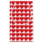 かわいい赤いハート柄バレンタインデー スモールペーパーバッグ (裏面)