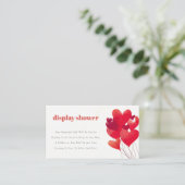 かわいい赤いハート風船のシャワーディスプレイ ベビーシャワー エンクロージャーカード (スタンド正面)