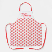 かわいい赤いハート エプロン (正面)