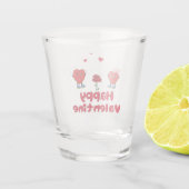 かわいい赤いハート ショットグラス (裏面)