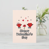 かわいい赤いハート シーズンカード (スタンド正面)