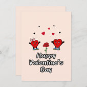 かわいい赤いハート シーズンカード (正面/裏面)