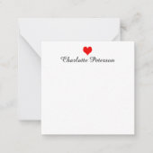 かわいい赤いハート ノートカード (正面)