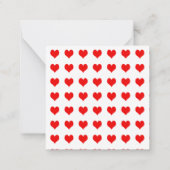 かわいい赤いハート ノートカード (裏面)
