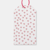 かわいい赤いハート&ボーカスタムバレンタインデー ギフトタグ (裏面)