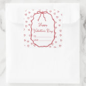 かわいい赤いハート&ボーカスタムバレンタインデー スクエアシール (バッグ)