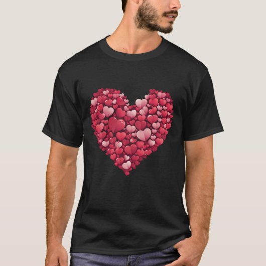 かわいい赤いハート Tシャツ (正面)