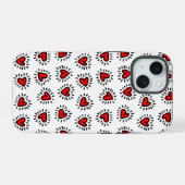 かわいい赤いハートiPhoneケース iPhone 15ケース (裏面横)
