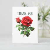 かわいい赤いバラにメッセージを追加 サンキューカード (スタンド正面)
