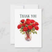 かわいい赤いバラにメッセージを追加 サンキューカード (正面)