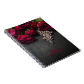 かわいい赤いバラの名前入り ノートブック (右側)