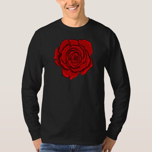 かわいい赤いバラの花 Tシャツ (正面)