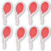 かわいい赤いバルーン シール (正面)