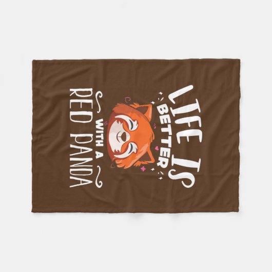 かわいい赤いパンダ愛好家 – グラフィックガールズ – 女性たち – 男の子たち フリースブランケット (正面(横))