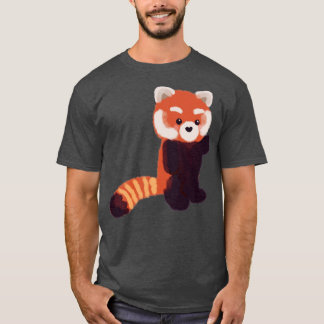 かわいい赤いパンダ立ち Tシャツ