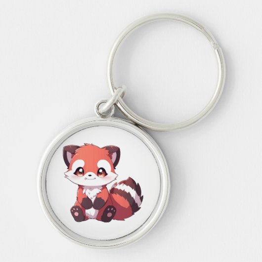 かわいい赤いパンダ キーホルダー (正面)