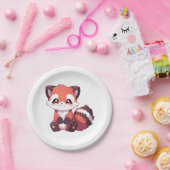 かわいい赤いパンダ ペーパープレート (パーティー)