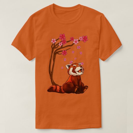 かわいい赤いパンダ Tシャツ (デザイン正面)