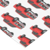 かわいい赤いピックアップトラックの漫画イラストレーション テーブルクロス (アングル)