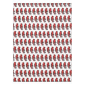 かわいい赤いピックアップトラックの漫画イラストレーション テーブルクロス (正面)