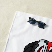 かわいい赤いピックアップトラックの漫画イラストレーション ビーチタオル (インサイチュ)