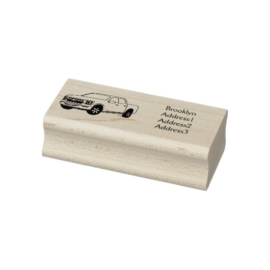 かわいい赤いピックアップトラックの漫画イラストレーション ラバースタンプ (スタンプ)