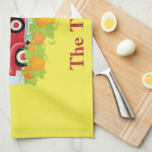 かわいい赤いピックアップトラック キッチンタオル (四つ折り)