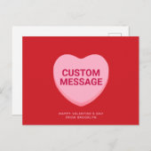 かわいい赤いピンクのカスタムメッセージ会話ハート ポストカード (正面/裏面)