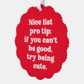 かわいい赤いペットおもしろいの休日の素敵なリスト オーナメントカード (左)