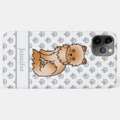 かわいい赤いペルシャ猫のイラストと名前 Case-Mate iPhoneケース (裏面(横))