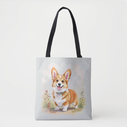 かわいい赤いペンブロークウェルシュコーギー犬 トートバッグ (正面)
